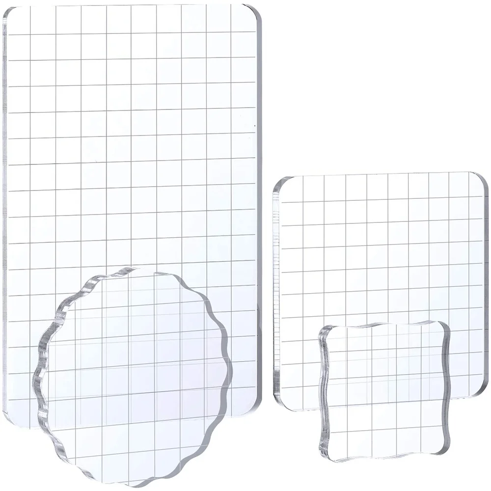 

Большой акриловый штамповочный блок, набор инструментов для штамповки с сетчатыми линиями для творчества, скрапбукинга, инструменты для из...