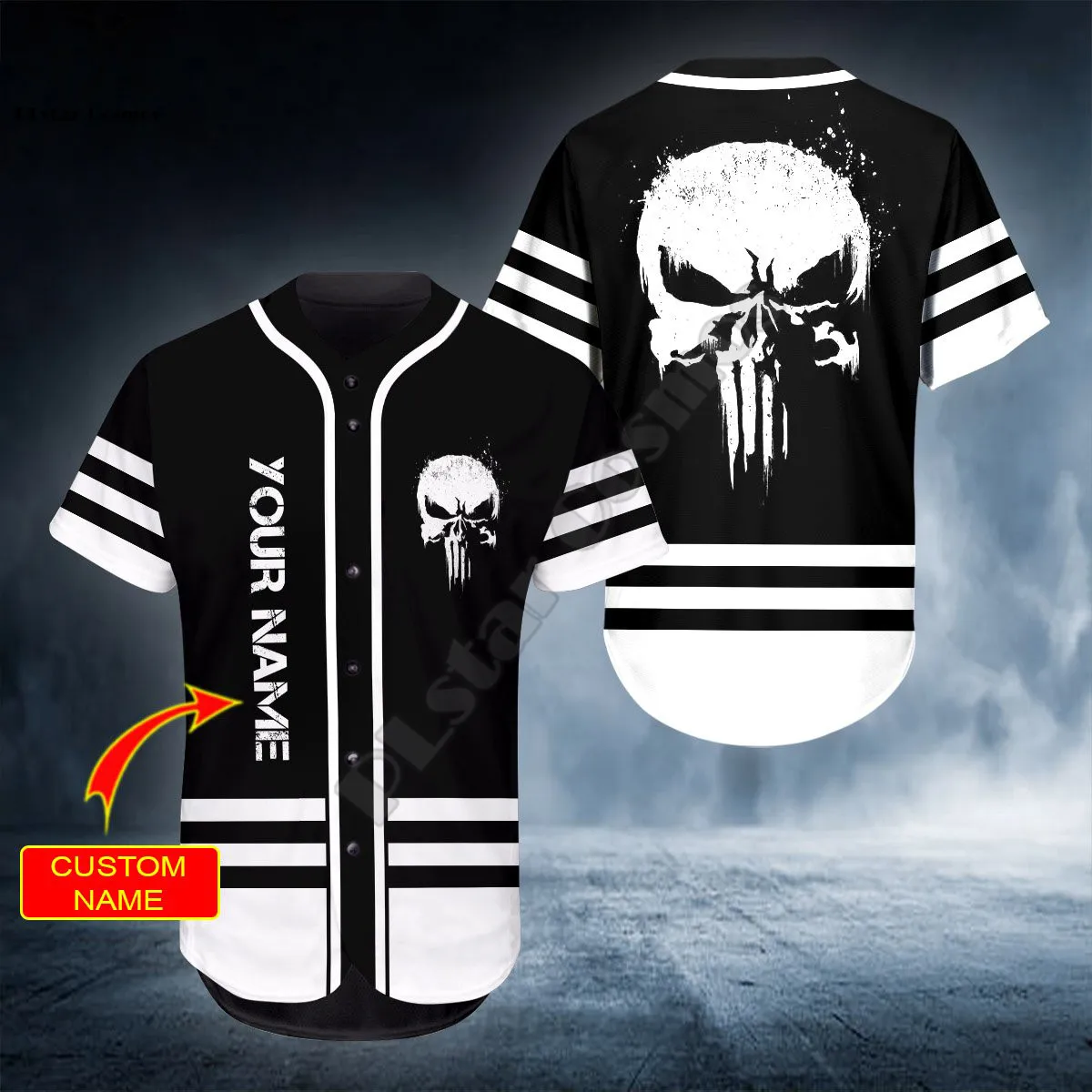 PLstar Cosmos Baseball Jersey Shirt 3d All Over Printed Head Skull Custom You Name Baseball Shirt hip hop Tops Love Skull Gift