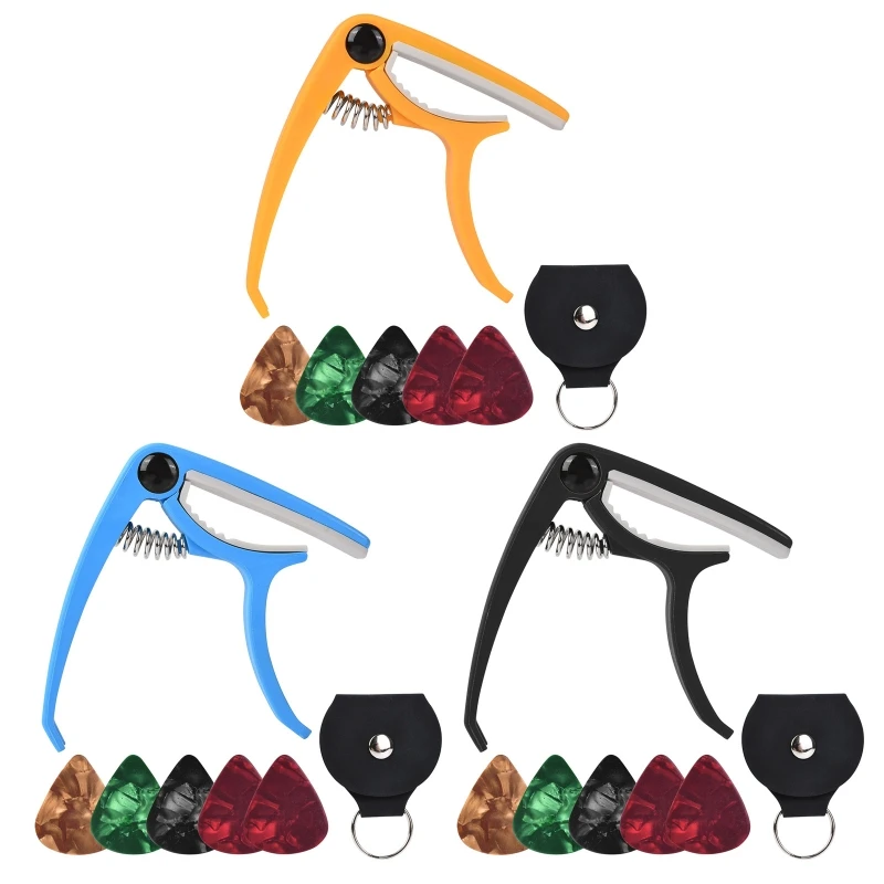 

Guitar Capo Guitar Picks,Pick Holder Suitable for Acoustic and Electric Guitar