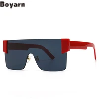 boyarn modern retro sunglasses womens ins style sunglasses versatile trend flat top integrated sunglasses