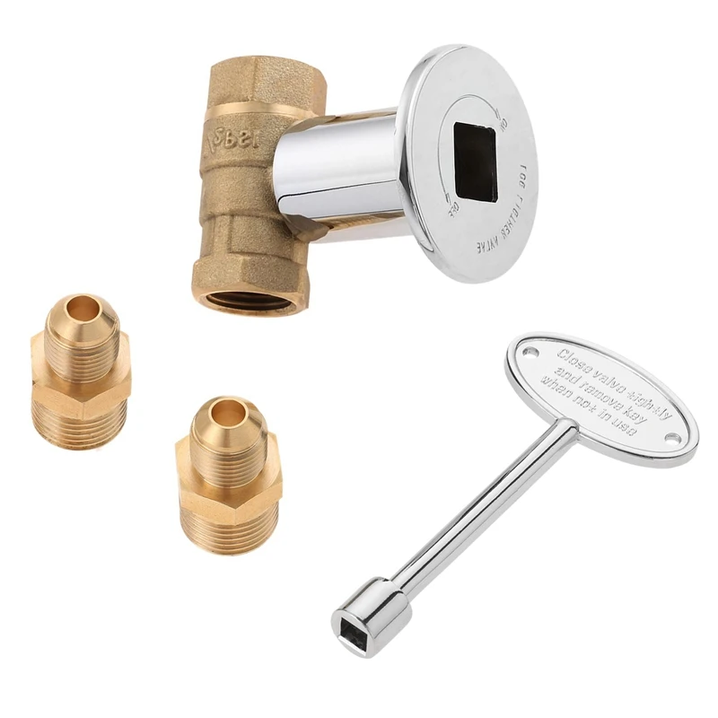 

1/2 Inch Straight Quarter Turn Shut-Off Valve Kit 3/8 Male Flare 1/2 NPT Fittings Fits For LP Gas Fire Pits Fireplace