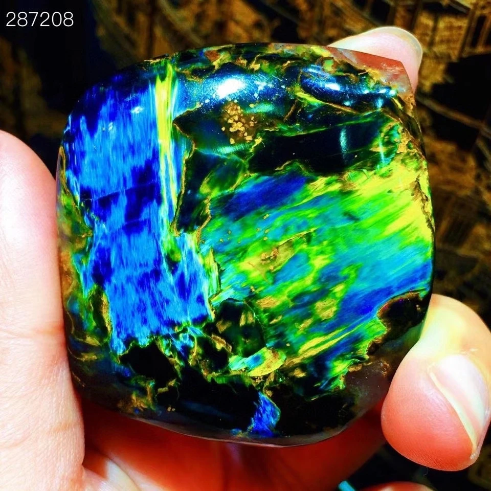 

Natural Blue Pietersite Rectangle Pendant Chatoyant Namibia 54.2x49.4x11mm Women Men Cat Eye PIetersite Jewelry AAAAAA