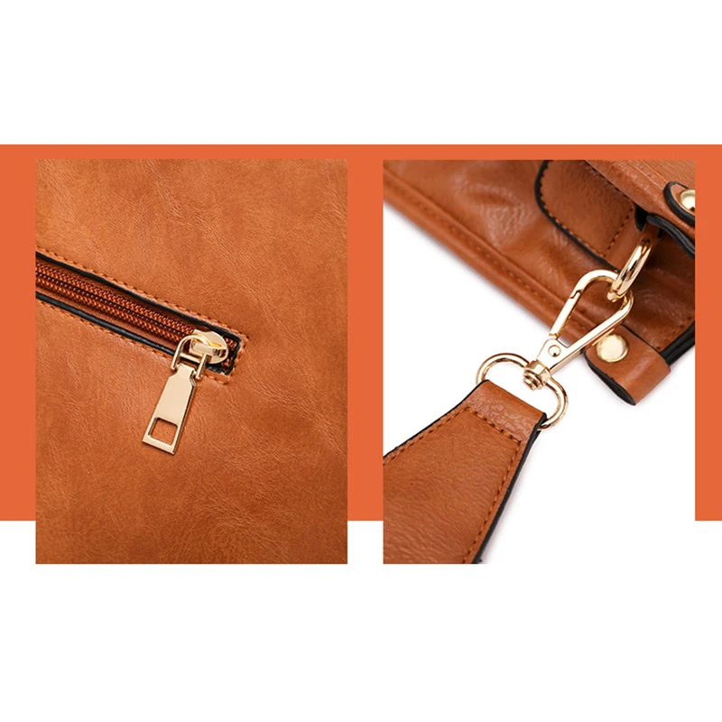 New Women's PU Leather Handbags Fashion Big Capacity Shoulder Bags Retro Designer Luxury Strap Crossbody Bag Female Shopper Bag