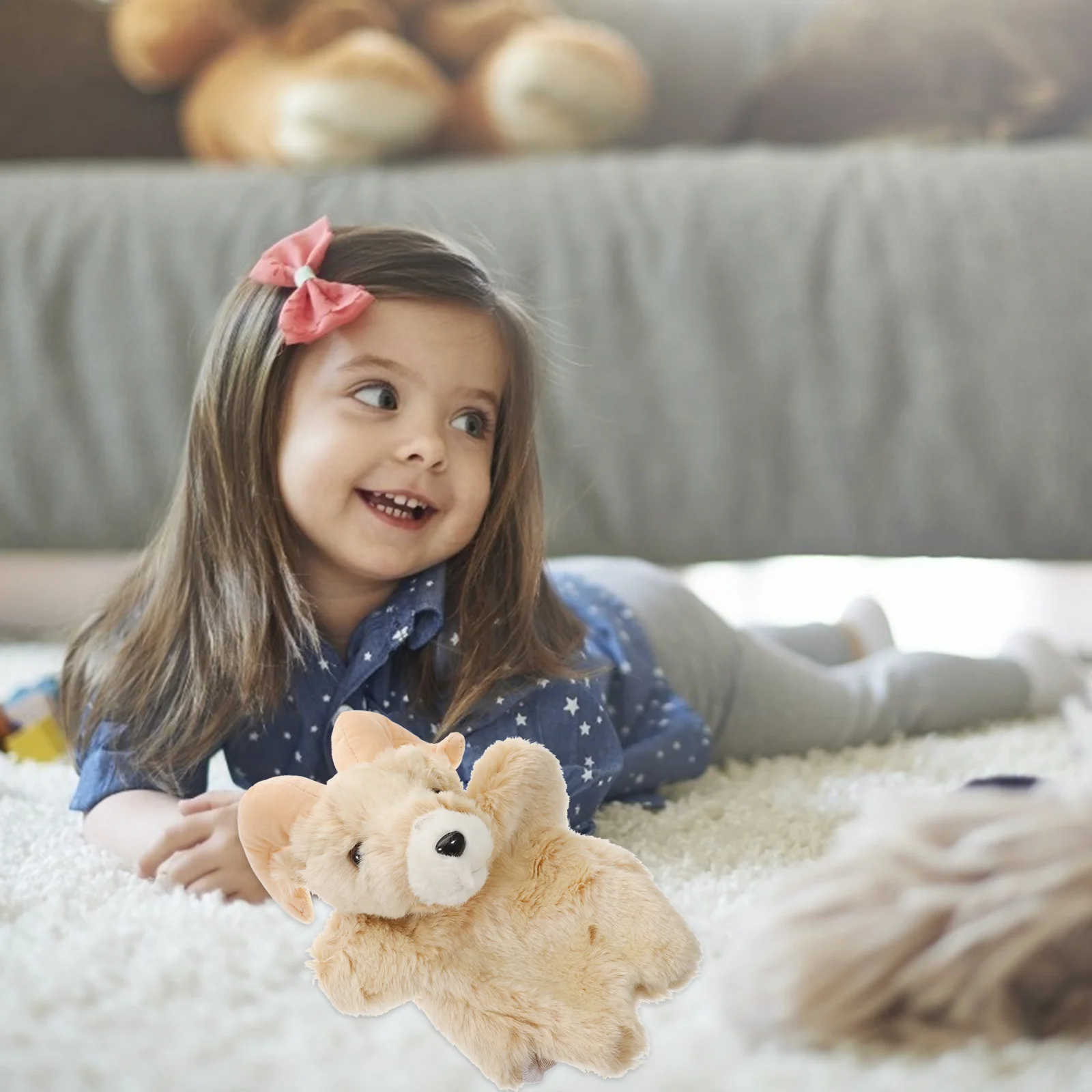 

Kid Toy Goat Puppet Plush Farm Finger Puppets Toddlers Filling Show Theater Kids Cotton Toy Hand Child