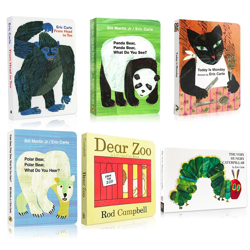 

Funny Children English Card Board Book Eric Carle The Very Hungry Caterpillar with Holes Learning Toy Books for Kids