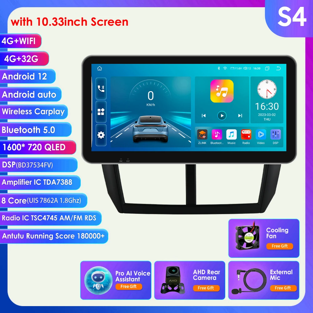 

Hizpo 10,33 "Android Wireless Carplay для Subaru Forester 3 SH Impreza GH GE 2008-2014 Автомобильный радиоприемник Мультимедийный плеер 2din Стерео