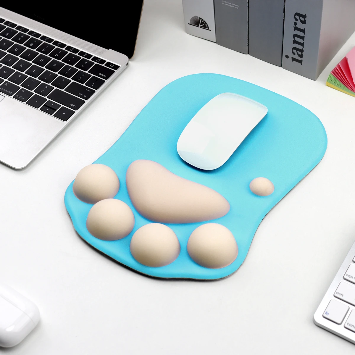 

3D Cat Paw Mouse Pad Wrist Rest Support Anti-Slip Silicone Memory Foam Soft Mice Mat Gaming Mousepad Computer Mouse Mat Cushion
