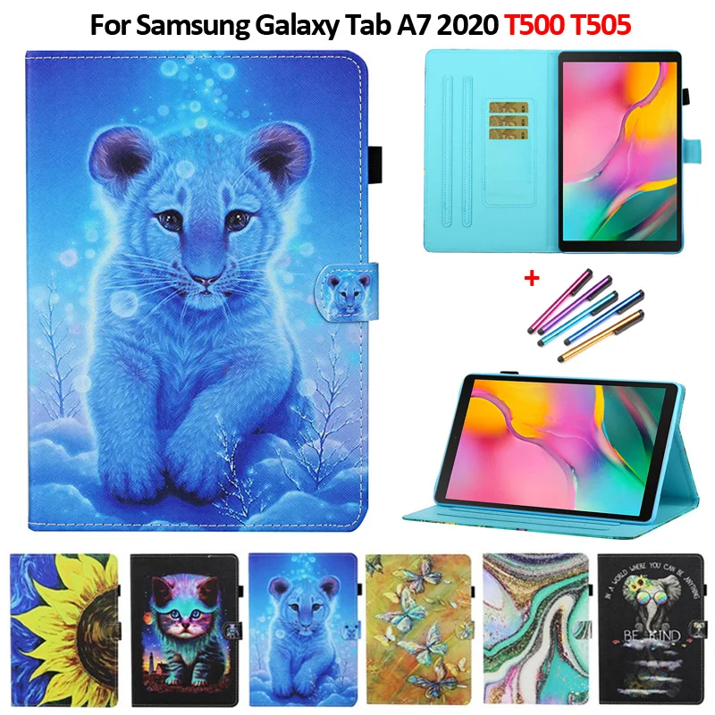 

Чехол для Samsung Galaxy Tab A7 2020, чехол с рисунком тигра, кошки, чехол для Galaxy Tab A8 2021 A 7 A7 Lite 8,7 2021, чехол для планшета