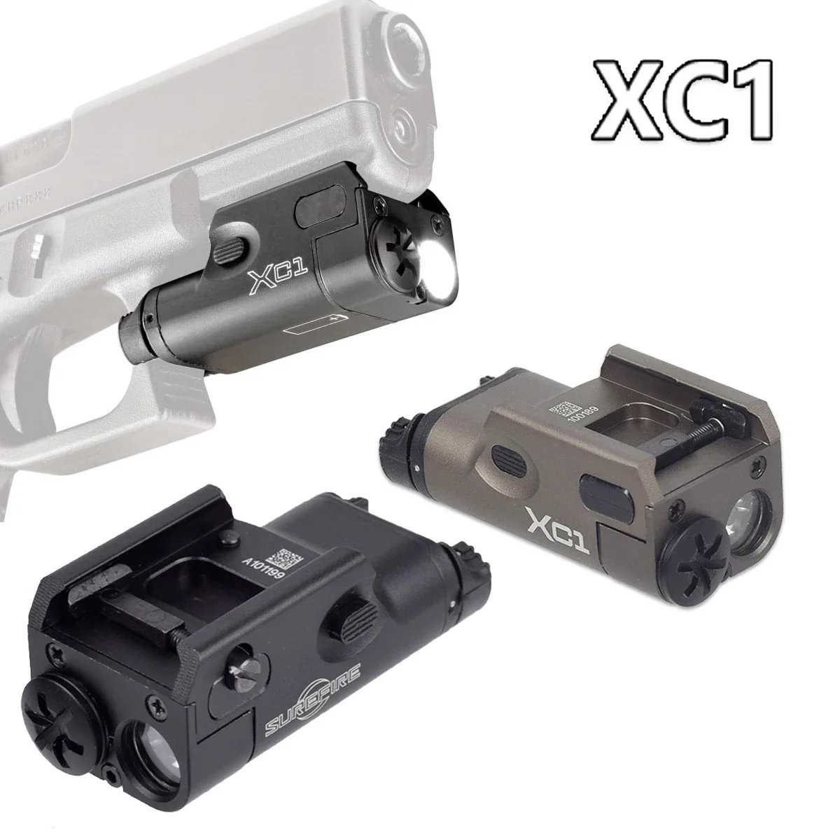 Фото Surefire XC1 XC-1 сверхкомпактный светодиодный фонарь для пистолета 1911 P320 Glock17 18C 19 22, фонарь для разведки охотничьего оружия, постоянный и мгновенный №1