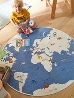 cartoon funny round carpets for childrens room decoration thick map area rugs for bedroom kid play mat nordic floor door mat