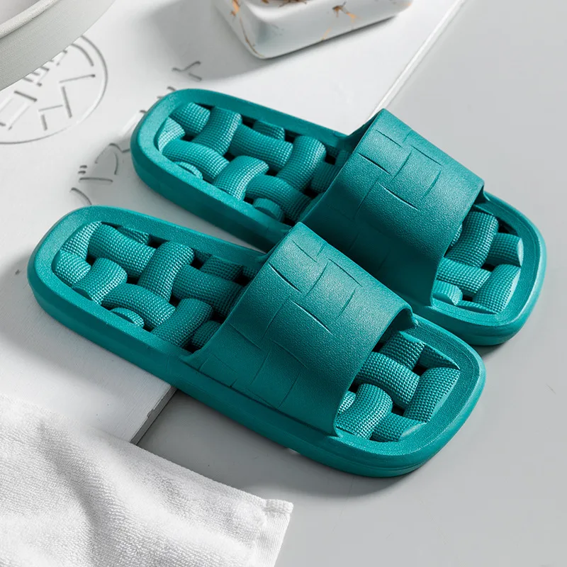 Мужские летние шлепанцы для душа сланцы Эва Нескользящие однотонные утечка воды