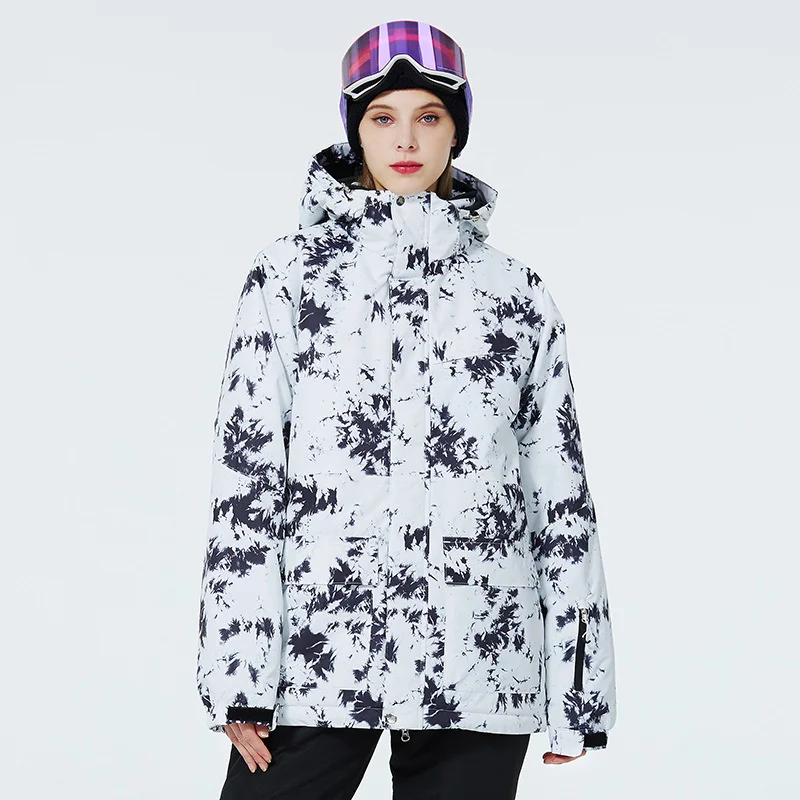 Women's Ski Jacket Winter Outdoor Warm Windproof Suit Girls' Ski Jacket Women's Printed Snowboard Ski Equipment Parkas