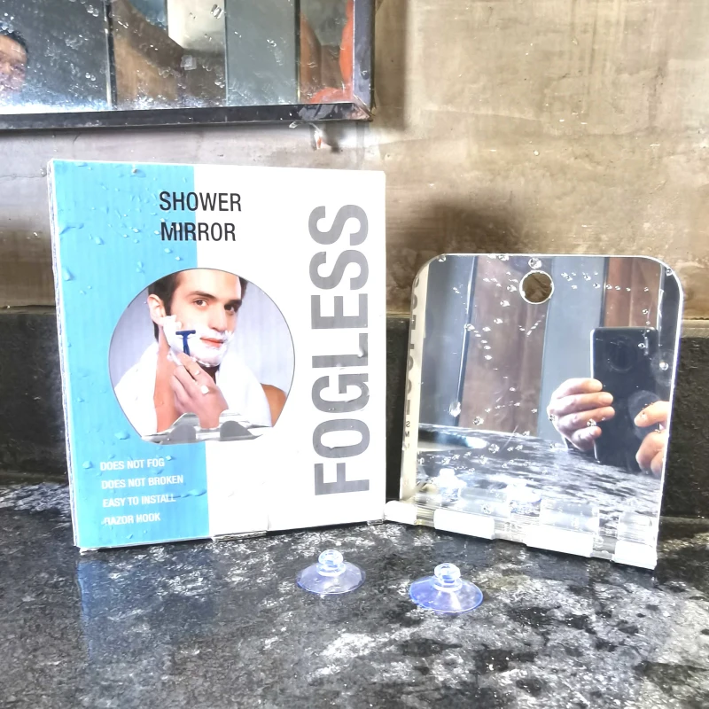 

Bathroom Mirror Anti-fall Mirror Hanging Razor Toothbrush Mirror Fogless Shower Mirror With Suction Cups Home Bathroom Supplies