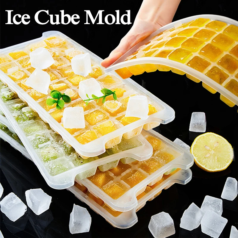 

36 Grids Ice Cube Mold with Lid Ice Block Maker for Cocktail Whiskey Juice Drinks Kitchen Gadgets DIY Fruits Ice Cubes Mould