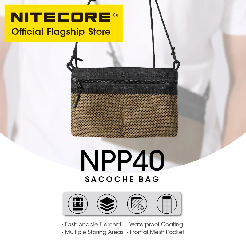 

NITECORE NPP40 Shoulder Bags EDC Sacoche Bag Handbag for Men Women Sling Pocket Pouch Waterproof Commuter Travel Satchel Purse