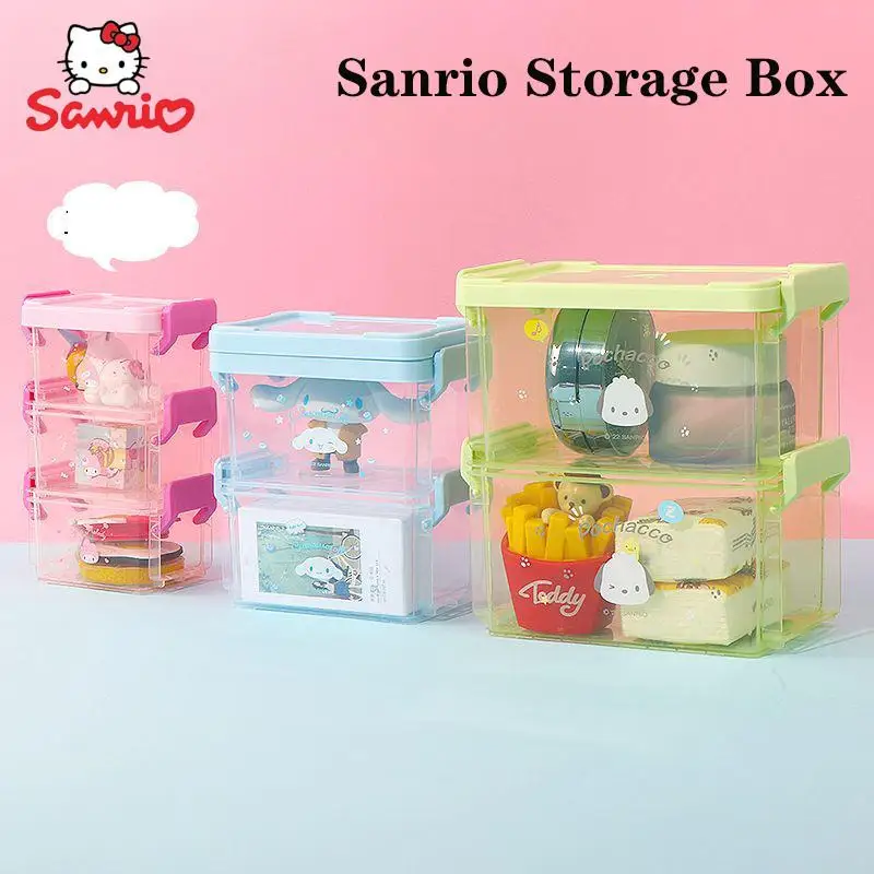 

Оригинальный контейнер для хранения miniso Cinnamoroll mymelody Pachacco sanrio, косметические украшения для головных уборов, коробка для хранения мелочей, по...