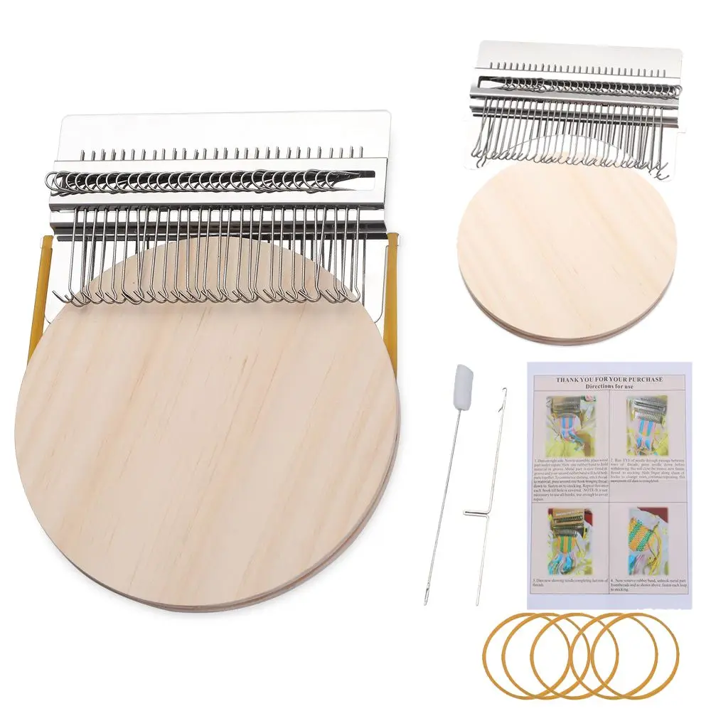 Jeans Clothes Metal DIY Textile Tools Wooden Small Loom Darning Machine Loom Speedweve Type Weave Tool Fun Mending Loom images - 6