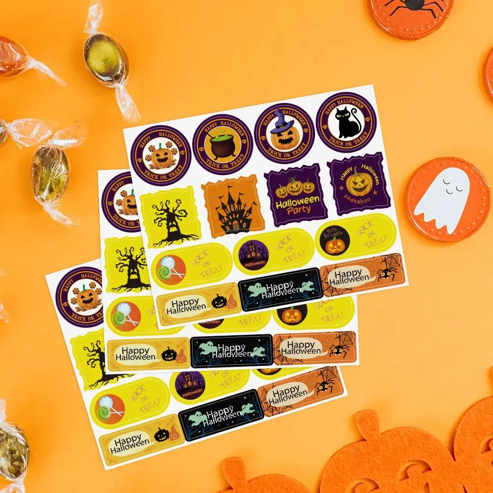 Наклейки на хэллоуин, подарочные коробки, упаковка конфет, герметичные наклейки, наклейки для букета пекарни, детские канцелярские наклейки