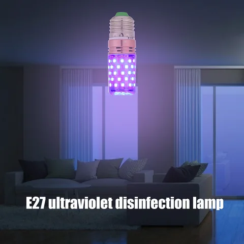Ультрафиолетовая лампа E27 60LED UVC, стерилизованная бактерицидная лампа-кукуруза, освещение для кухни, спальни, больницы