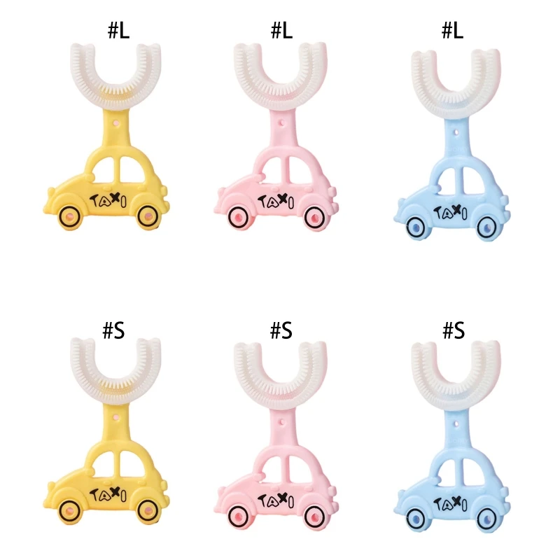 

Cartoon Handheld 360 Degree U-shaped Baby Toothbrushes Soft Brush Head Toothbrus
