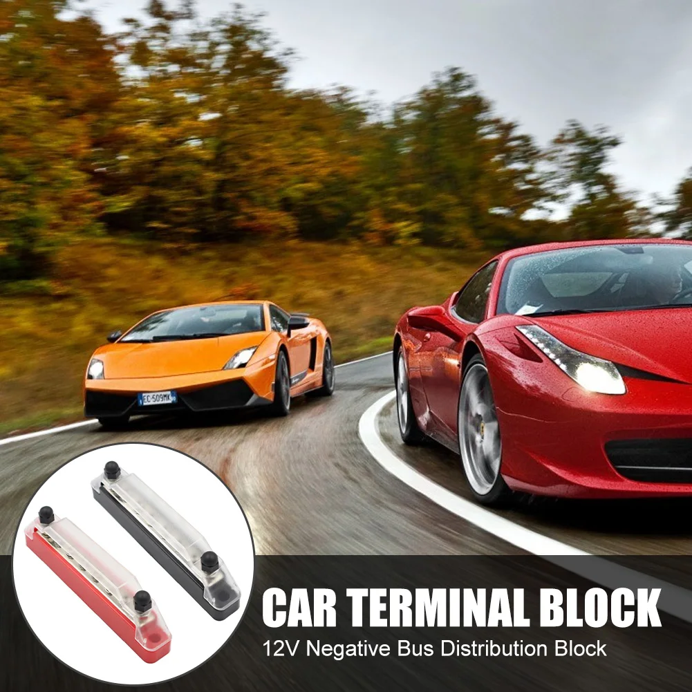 

Bus Bar Power Distribution Block M6 Terminal Studs M4 Terminal Screws Battery Busbar with Cover for Car Marine Positive Negative