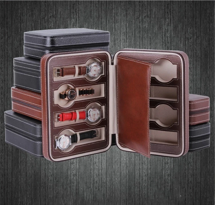 PU Leather Watch Box Watch Dislpay Box Exquisite Watch Glasses Storage Box Easy Carry Men Women Watch Jewelry Organizer Case