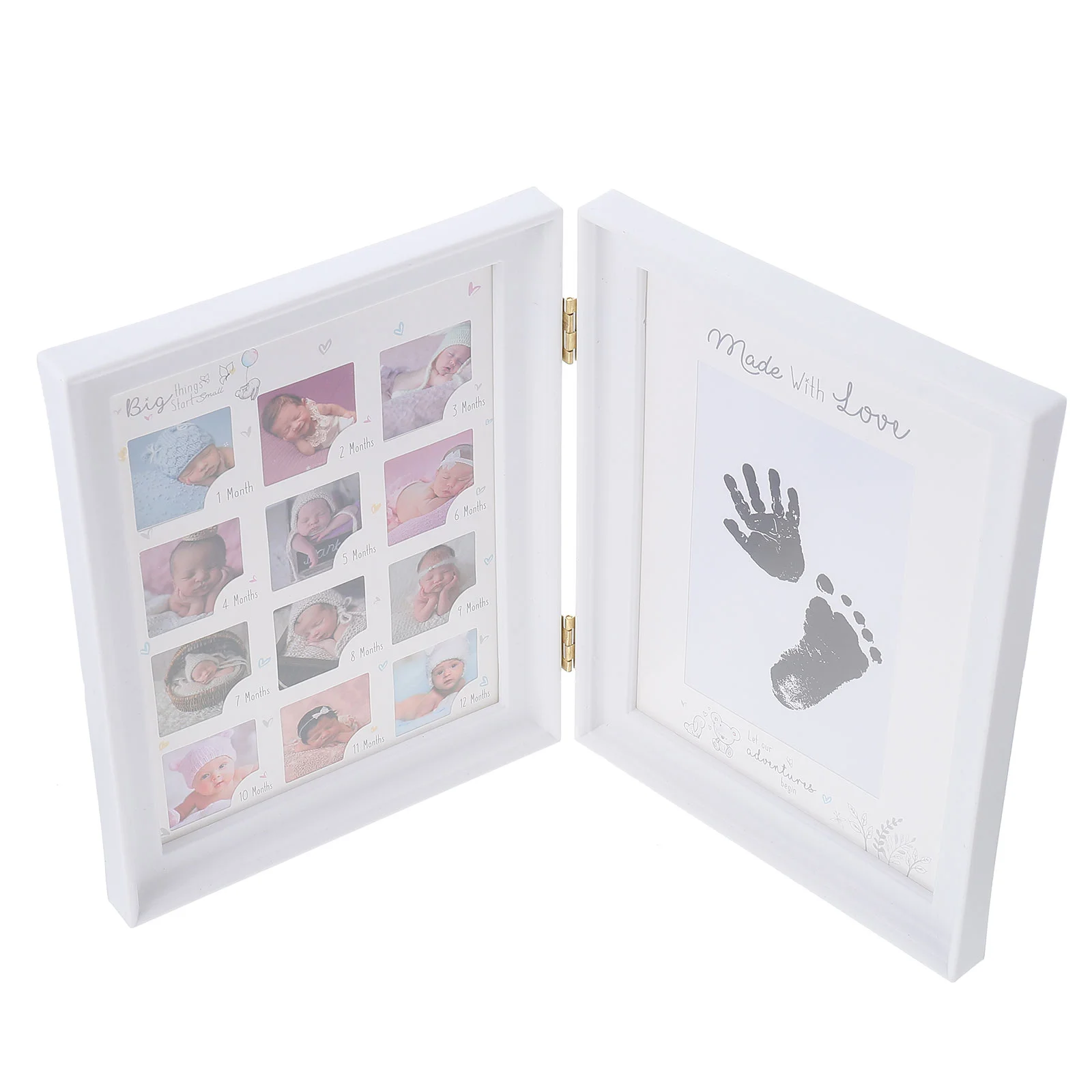 

Ink Pad Photo Frame Set Table Desktop Baby Picture Growth Recorder Holder Newborn Footprint Infant Topper