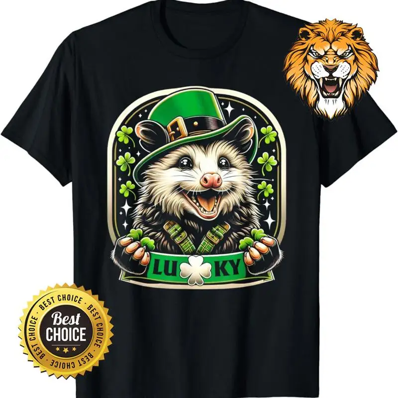 Фото Футболка St Patricks Day Opossum Saint Pattys Paddys Lucky Possum Q9456 №1