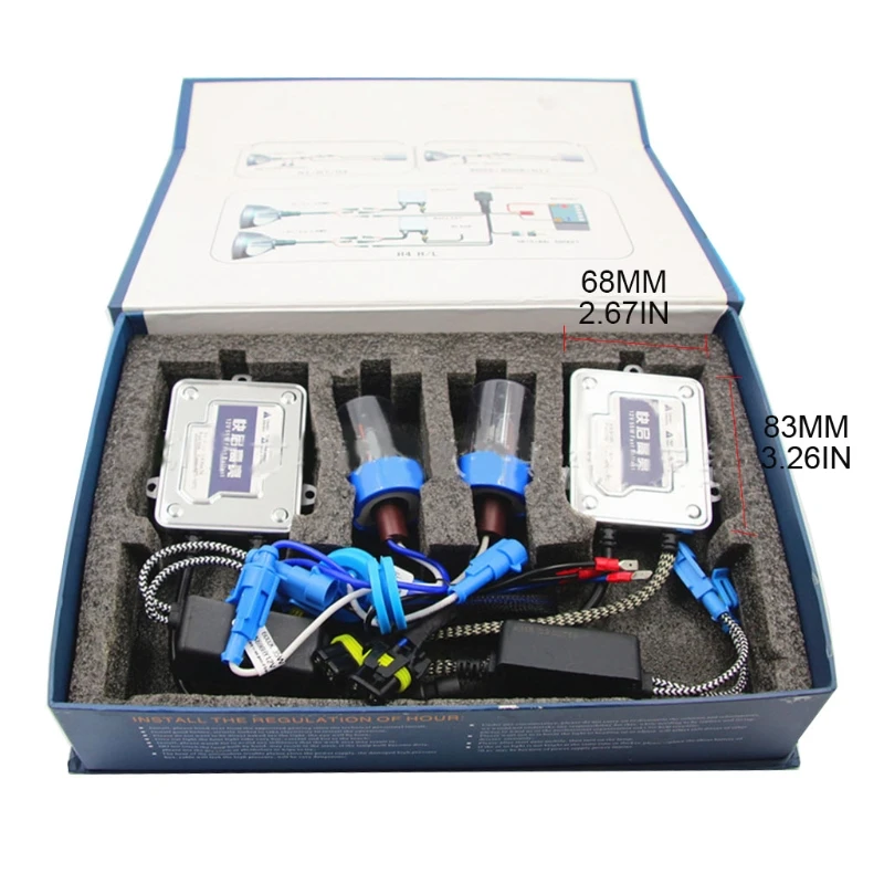 

H1 H3 H7 H8 H9-H11 9005 9006 9012 HB3 HB4 55W Kit Xenon HID AC Bulb Ballast 6000K 6500LM Car Headlight Light Waterproof