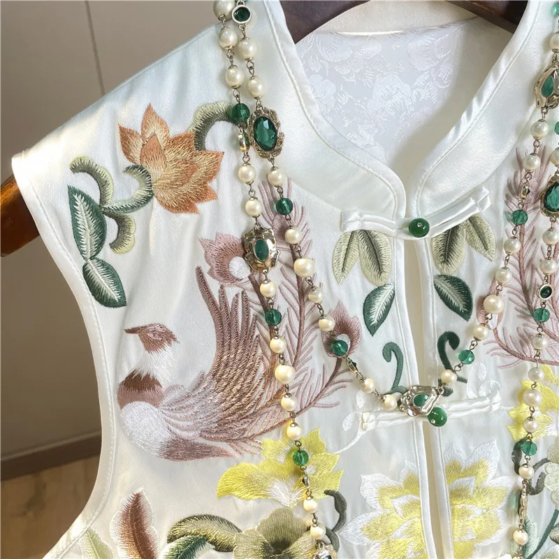 Женский жилет с вышивкой в китайском ретро-стиле