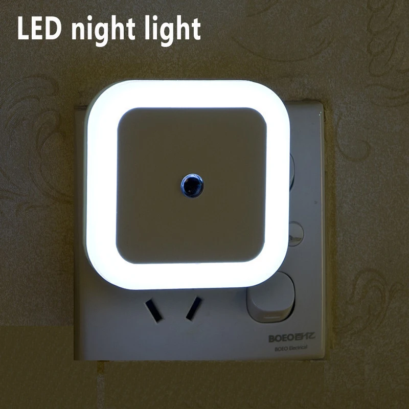 

LED Night Light Sensor Control EU US UK Plug Night Lamp White Warm Light For Children Kids Living Room Bedroom Lighting
