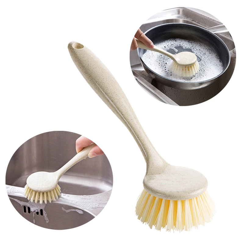 

Long Handle Pan Pot Brush Sink Dish Bowl Washing Cleaning Brush Multifunctional Practical Stain Removal Kitchen Cleaning Tools