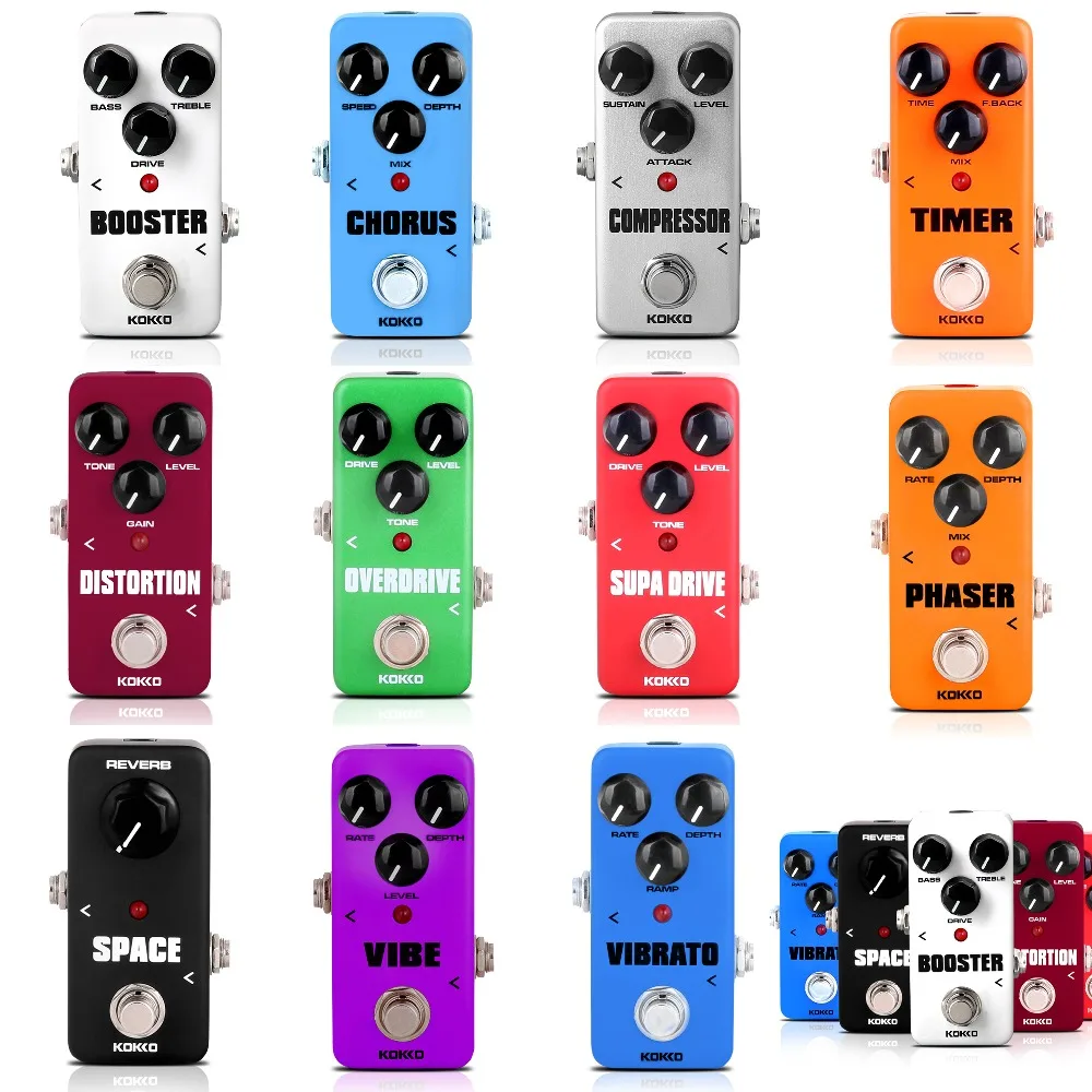 

KOKKO Mini Pedal Portable Guitar Effect Pedal Overdrive/Timer/SOS/Booster/Supa Drive/Distortion/Chorus/Space/Vibrato/Compressor