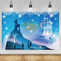 princess backdrop fairy tale snow castle girl birthday party photography background photo studio vinyl banner
