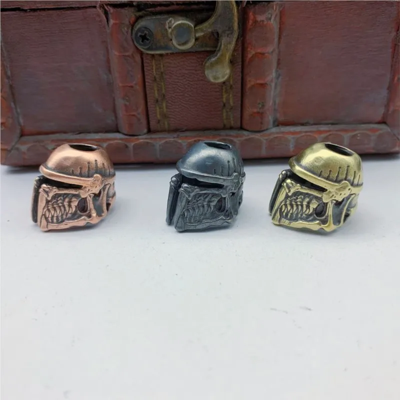 XM-funny Brass Helmet Knife Pendant DIY Parachute Cord Pendant Outdoor EDC Tool Accessories Brass Pendant