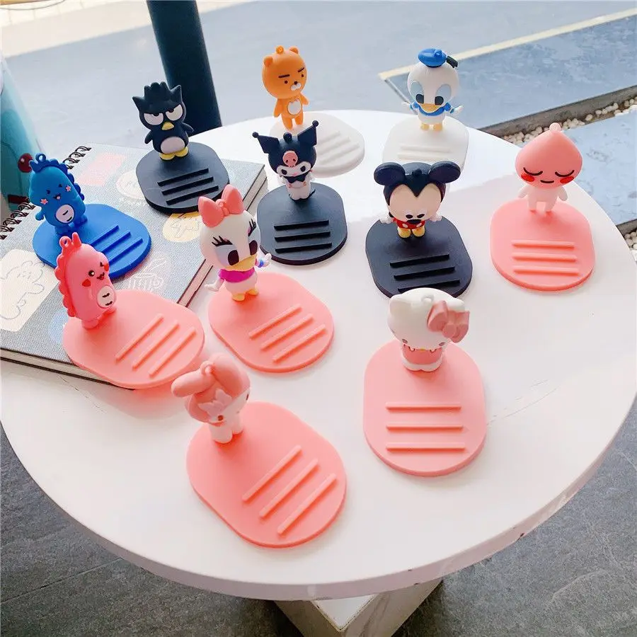 

Sanrio Kawaii Mymelody Kuromi Cartoon Doll Mobile Phone Desktop Lazy Person Stand Watch Movie Mini Fall Proof Mobile Phone Stand
