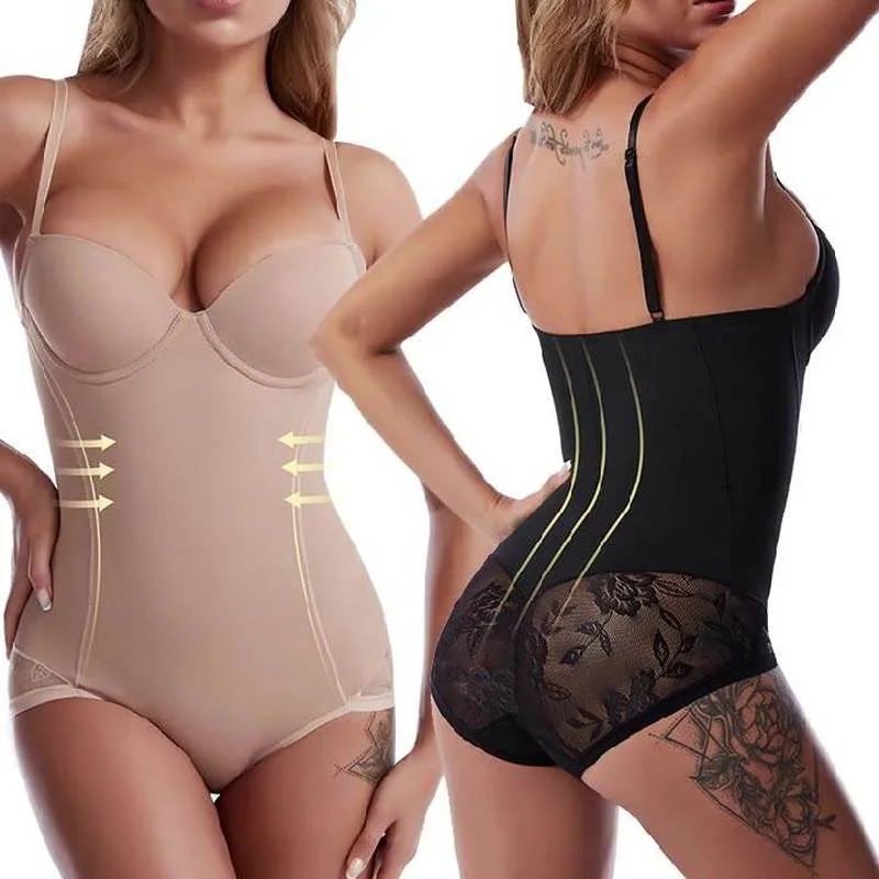 

Lace Bodysuit Full Body Shapewear Women's Binders And Shapers Corset Tummy Control Slimming Sexy Push Up Bra Underwear Thongs