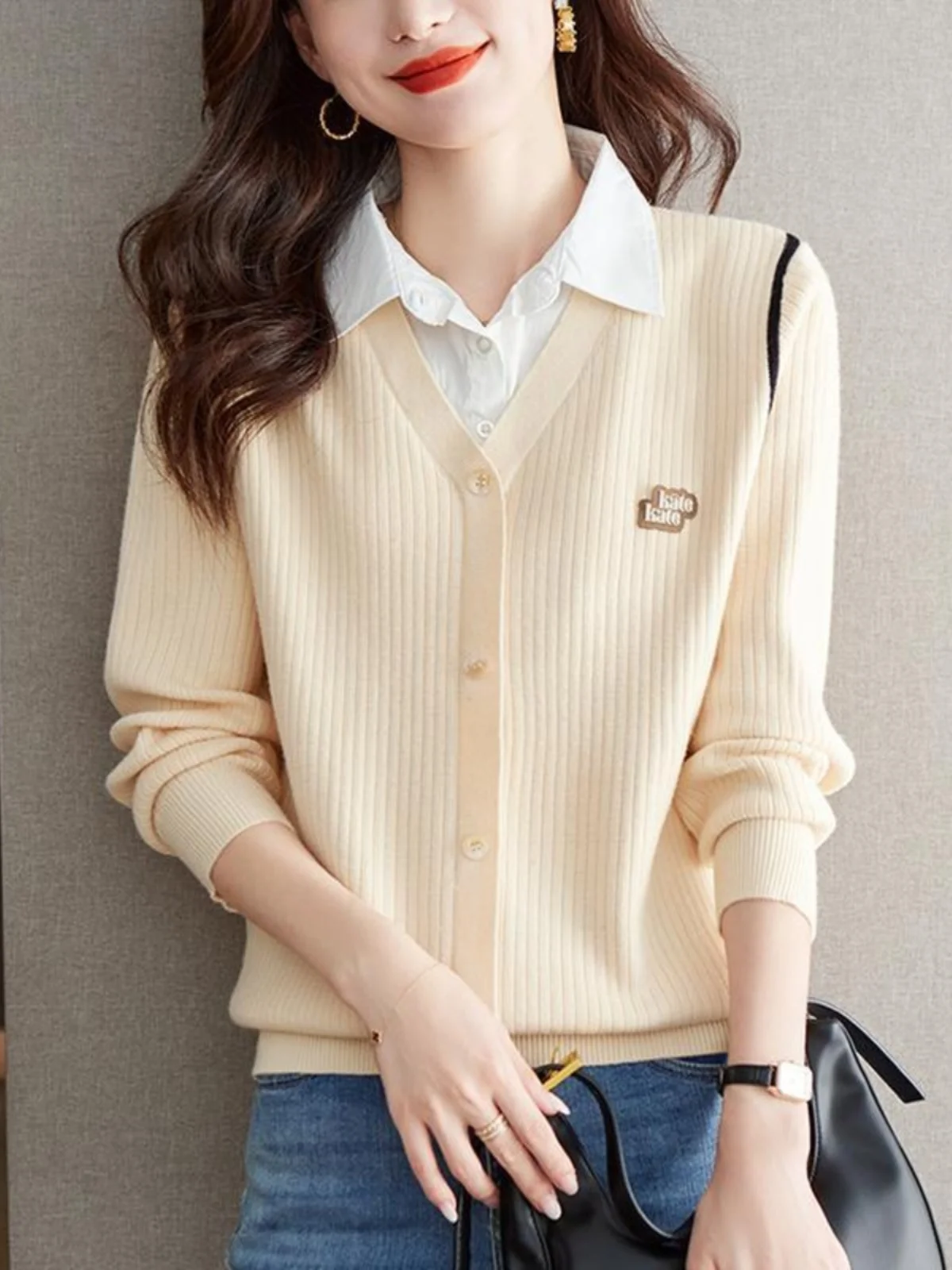 Поддельный топ из двух предметов женская мода в стиле вестерн весна 2024 новая