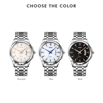 Fashion Men Luxury Stainless Steel Watch Calendar Date Quartz Wrist Watch Watches for Man Business Stainless Clock ???? ??????? Other Image