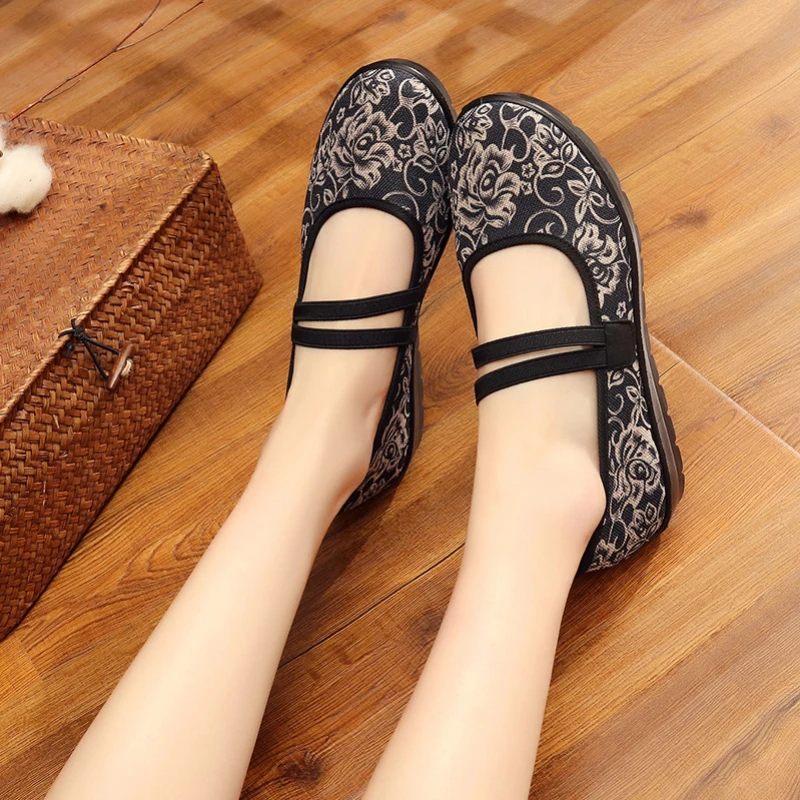 XQ Spring New Elegant Women's Comfortable Shoes Dance Shoes Flat Whoes for Women Print Fashion Women's Shoes 2022 Free Shipping