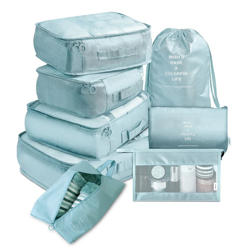 

8Pcs/set Large Capacity Luggage Storage Bags For Packing Cube Clothes Underwear Cosmetic Travel Organizer Bag Toiletries Pouch