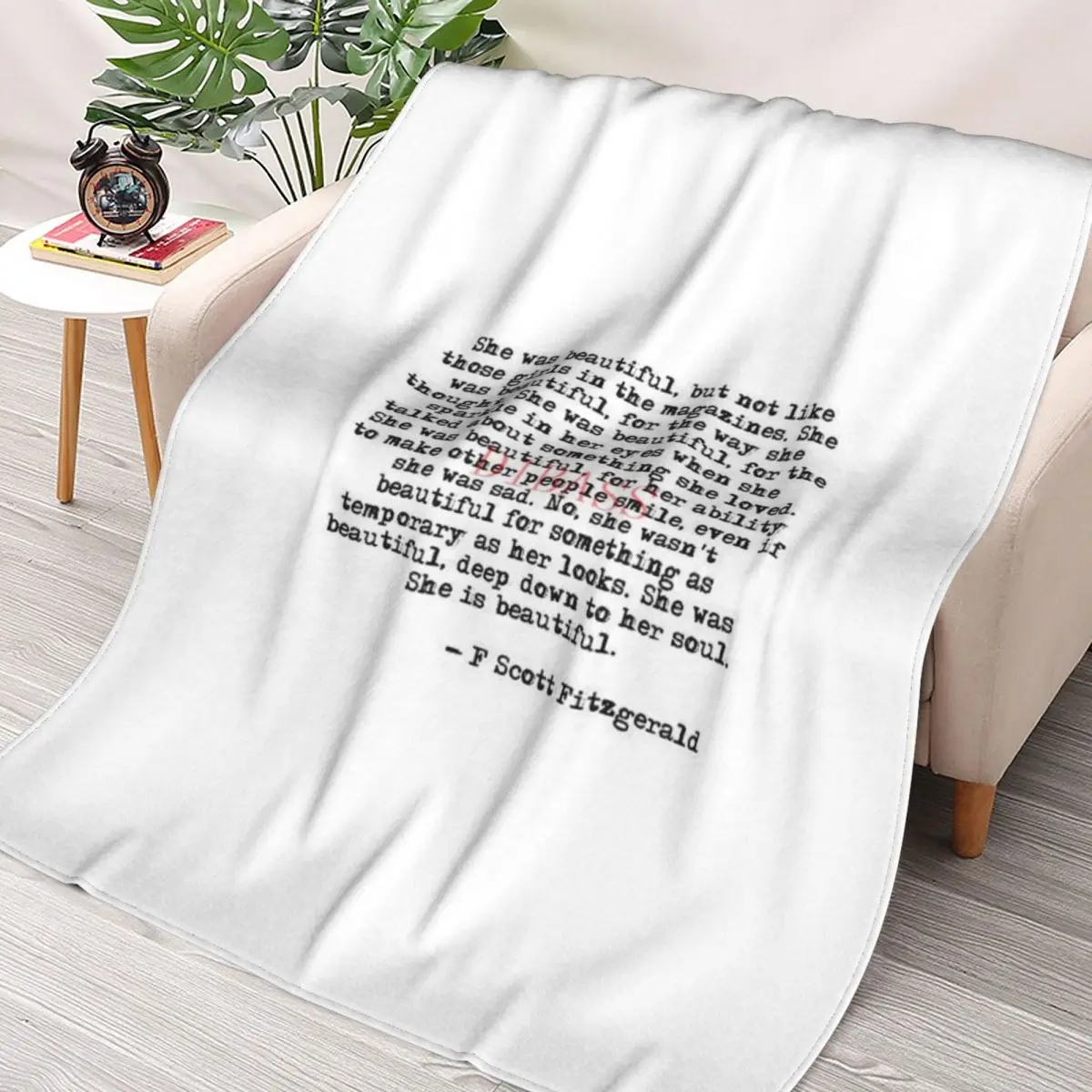 

She Was Beautiful - F Scott Fitzgerald 3D Printed Flannel Throw Blanket