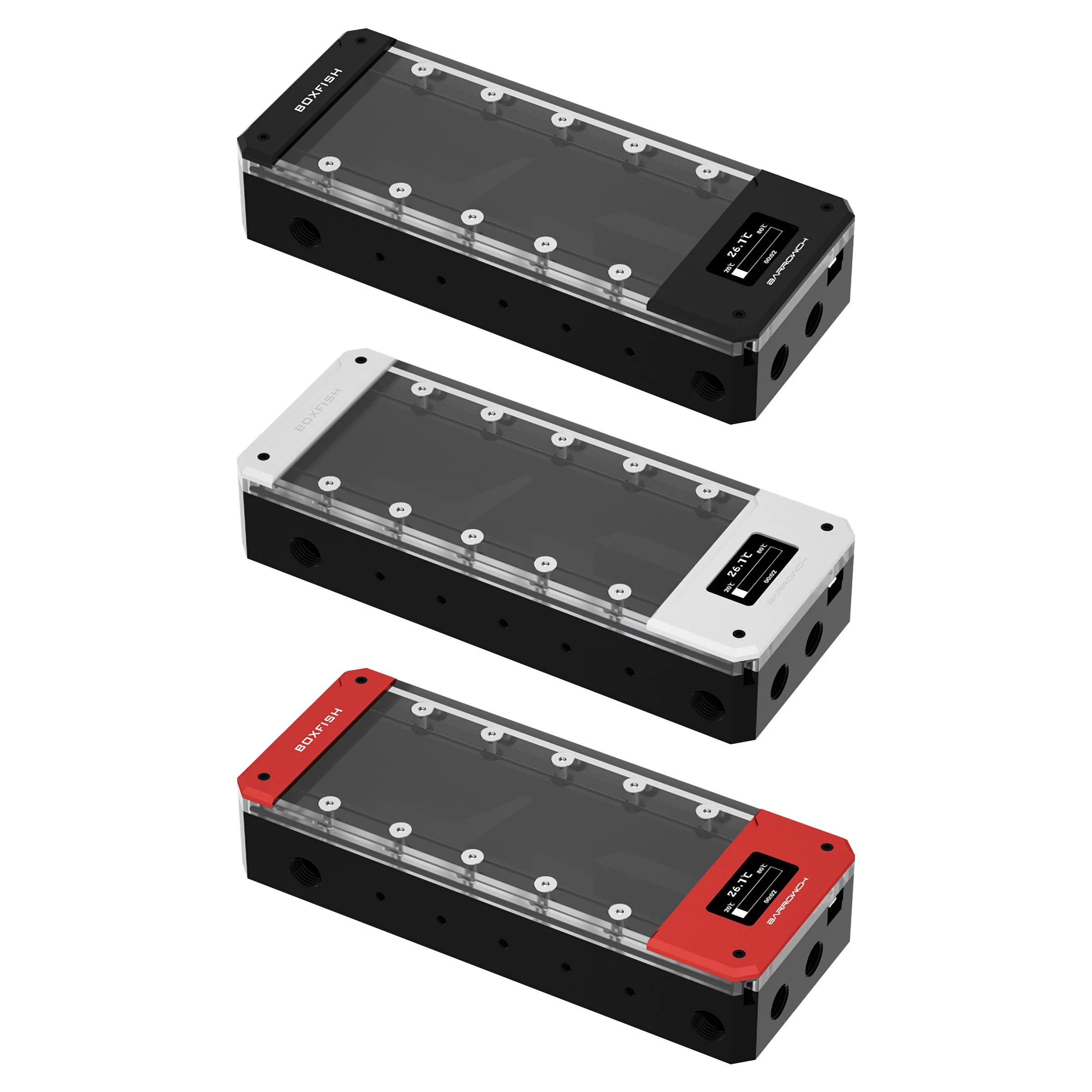 Barrowch Boxfish водяное охлаждение квадратный плоский цифровой резервуар 200 мм POM модель FBRE1-200P