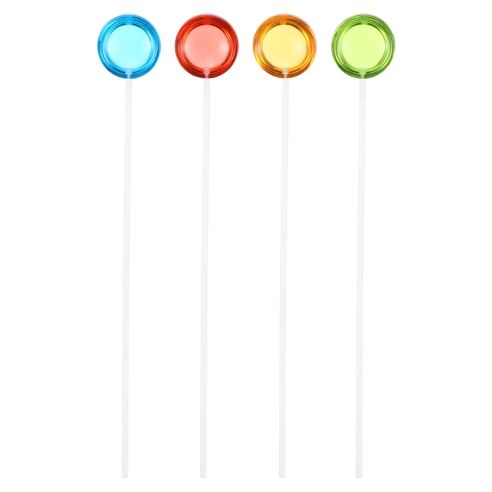 

4pcs Cocktail Sticks Stainless Steel Long Handle Stirring Rods (Assorted Color)