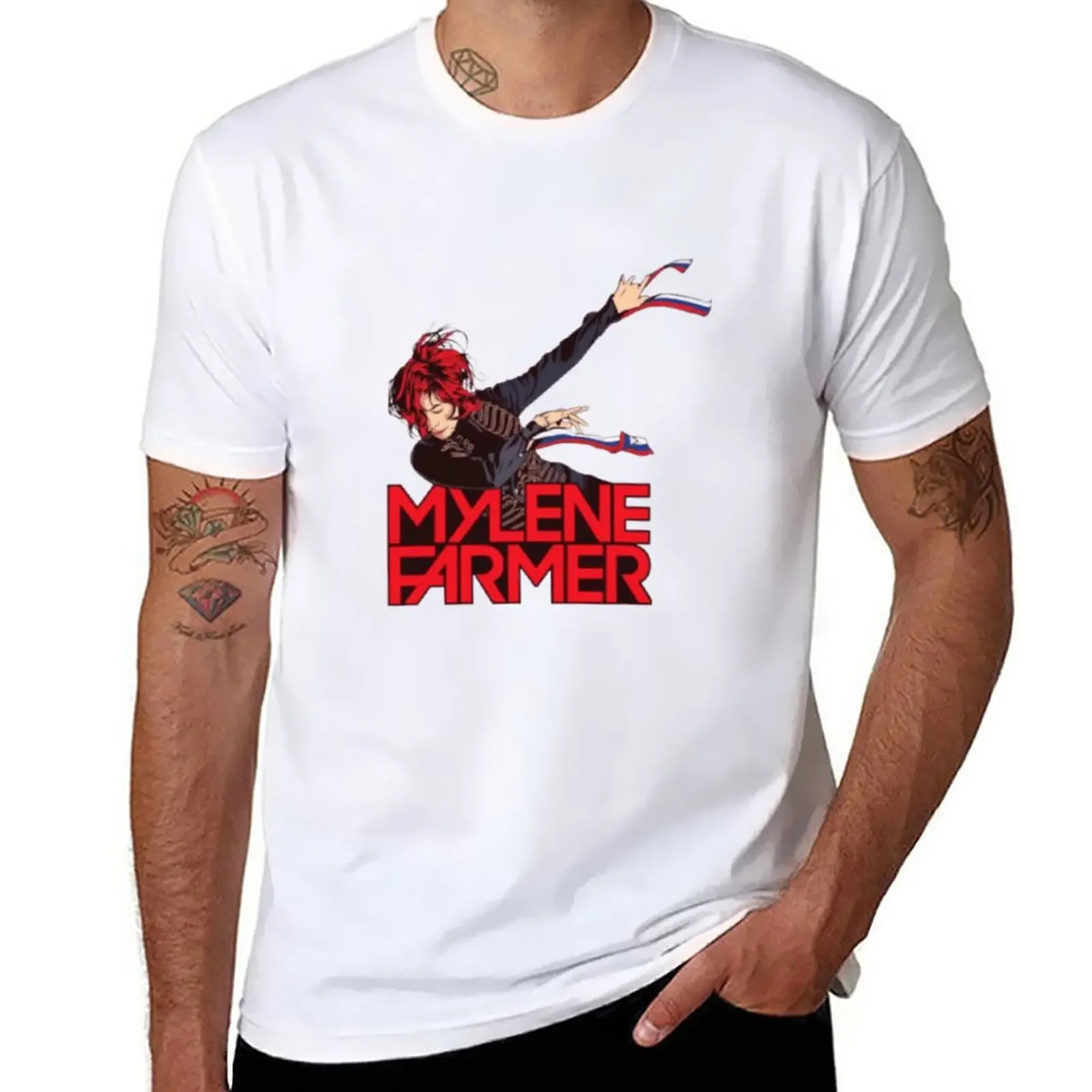 Новая футболка Mylène Farmer The Influence (Jeanne Gautier) одежда в стиле хиппи мужские белые