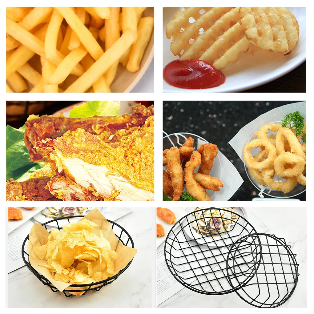 

Корзина для хранения пищевых продуктов, контейнер из нержавеющей стали с антипригарным покрытием, портативный поднос, термостойкий, кухонн...