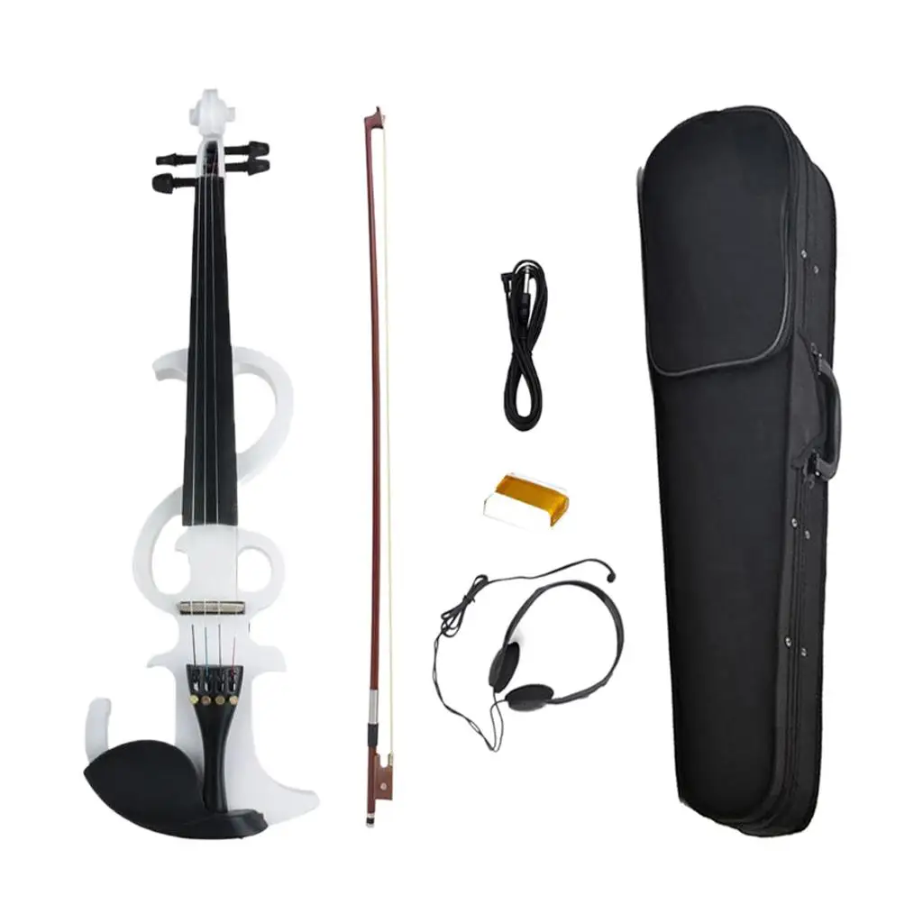 

1 Set Solid Wood 4/4 Full Size Electric Fiddle for Violinist, White