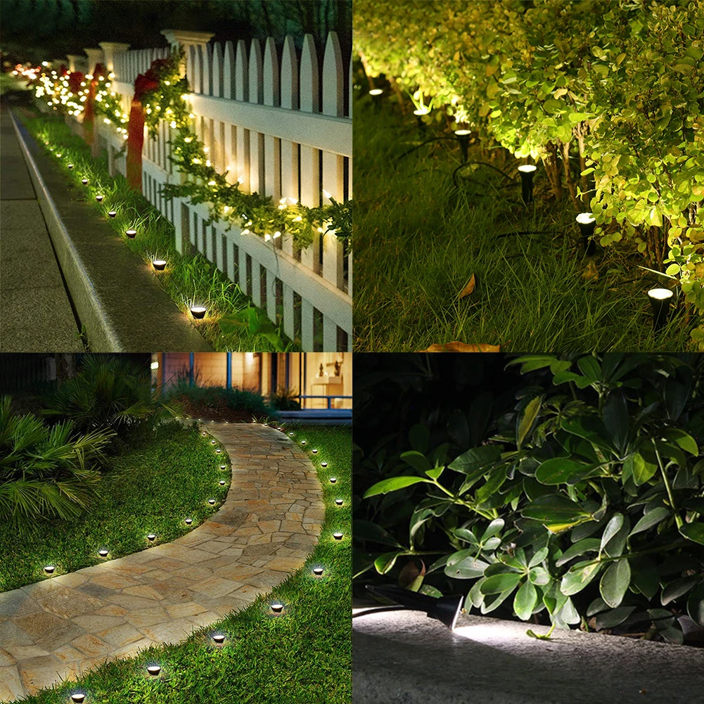

10 In 1 Outdoor Garden IPX4 Waterproof Landscape Pathway Deck Modern Ground Lights Lawn Easy Install Patio Walkway Solar Powered