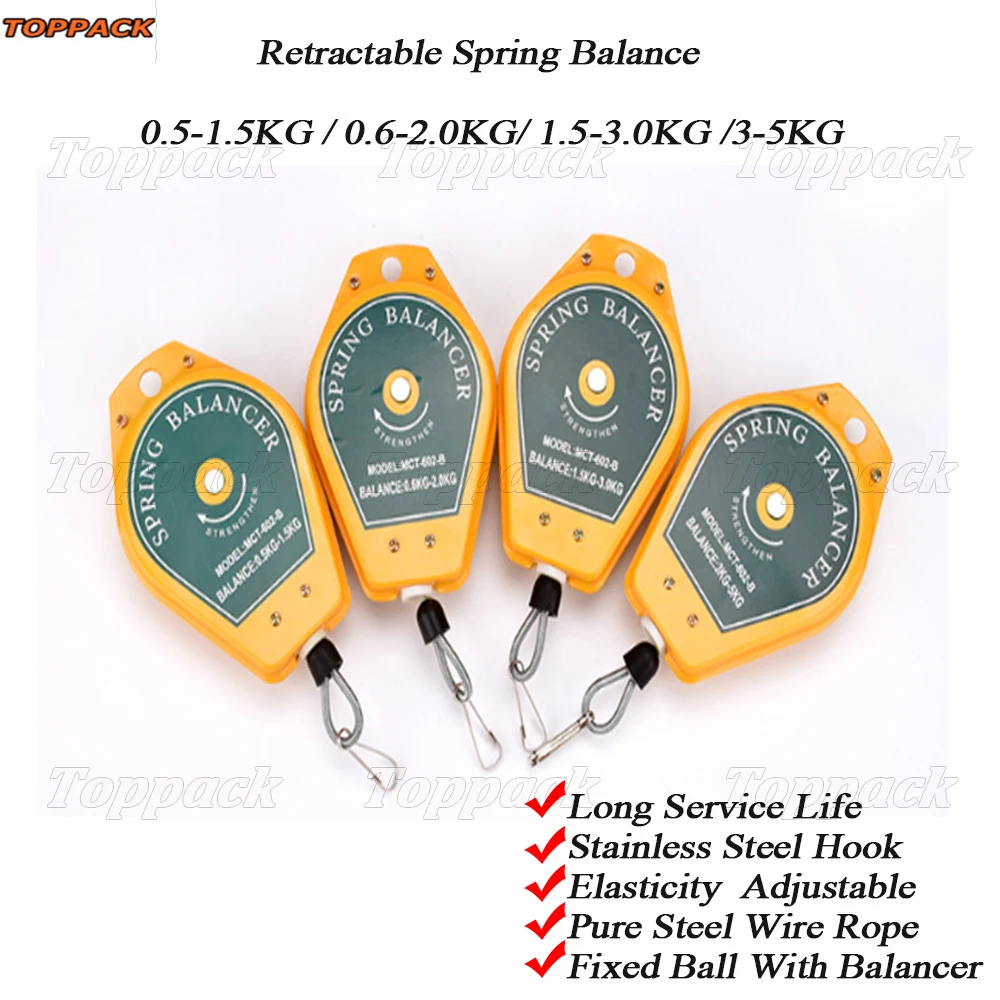 

Industrial Use Spring Hanging Tool Balancer Weighting Range 0.5-1.5KG 0.6-2 KG 1.5-3.0KG 3.0-5.0KG