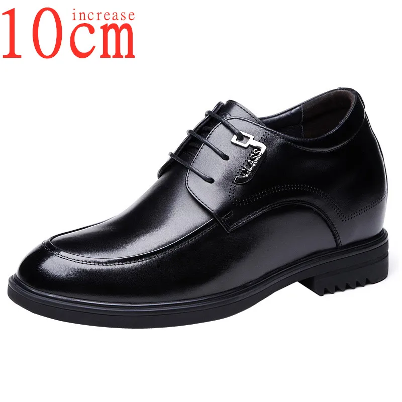 

Мужские туфли, увеличивающие рост, 10 см, Британская мода, повседневная обувь, мужские свадебные туфли из натуральной воловьей кожи